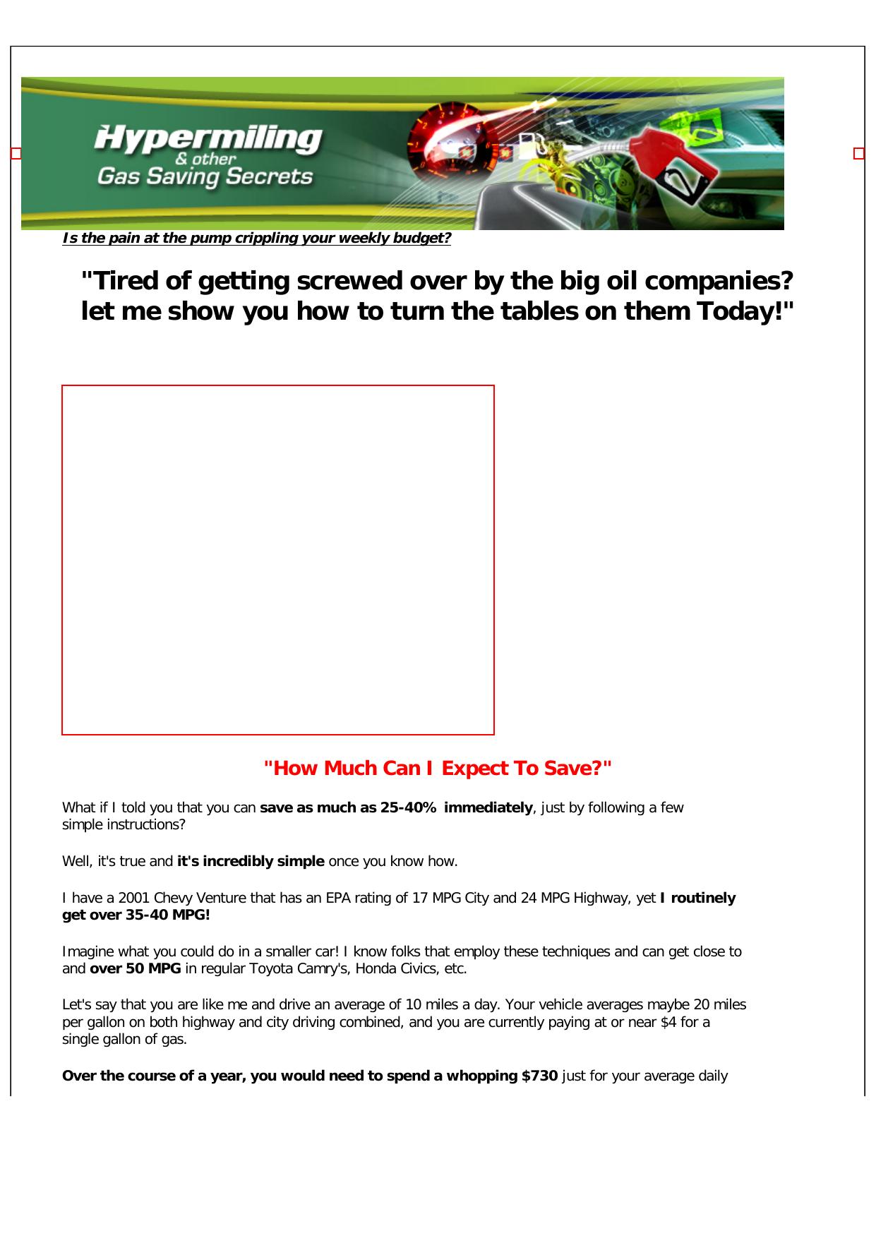 Hypermiling Gas Saving Tips. by Best of Kuszter's Collection