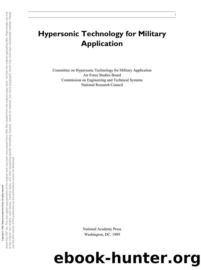 Hypersonic Technology for Military Application by unknow
