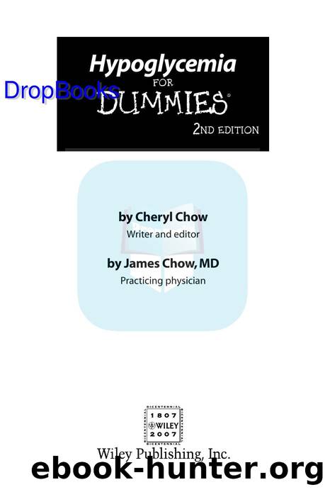 Hypoglycemia for Dummies ISBN by 047012170X DropBooks APP