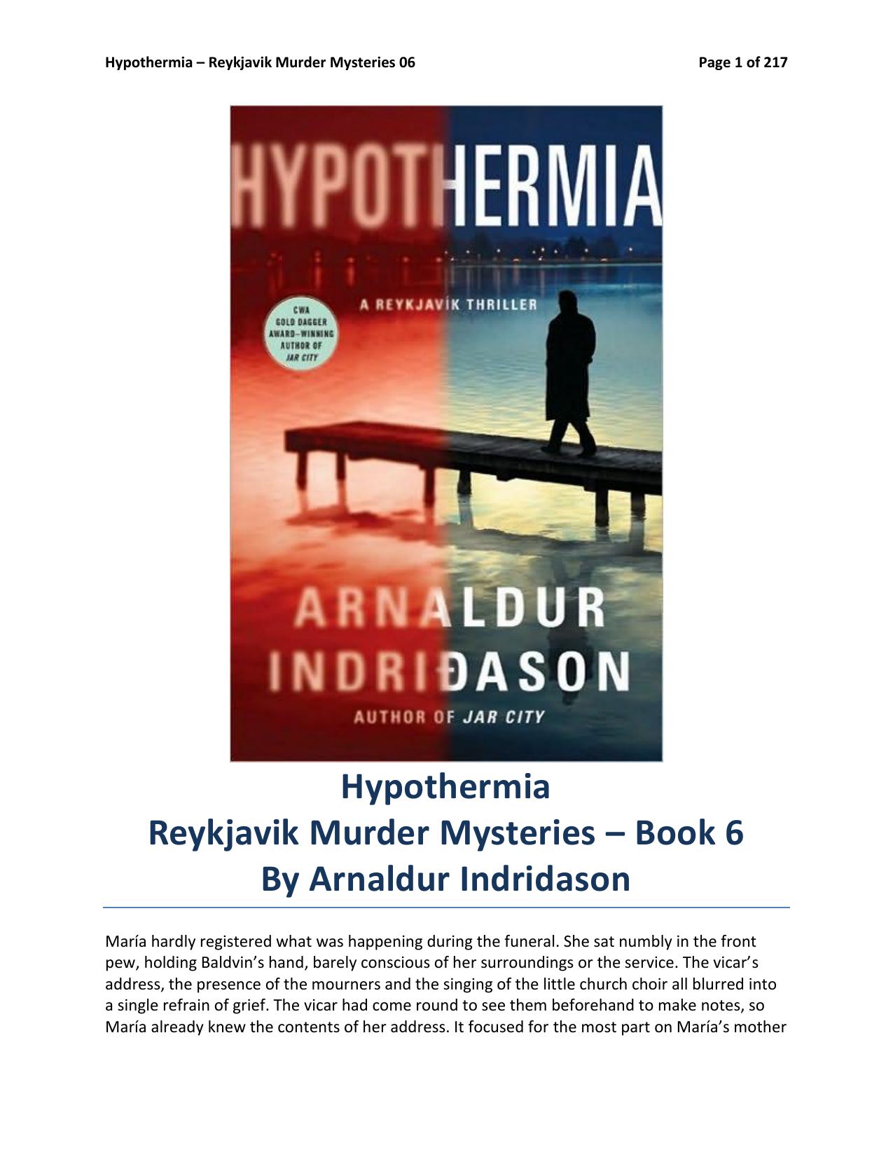 Hypothermia by Arnaldur Indridason