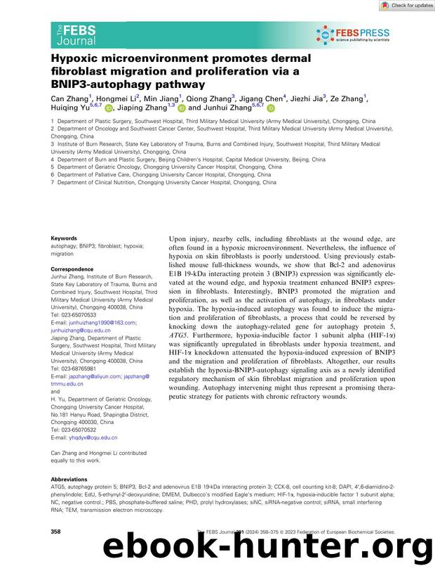 Hypoxic microenvironment promotes dermal fibroblast migration and proliferation via a BNIP3âautophagy pathway by Unknown