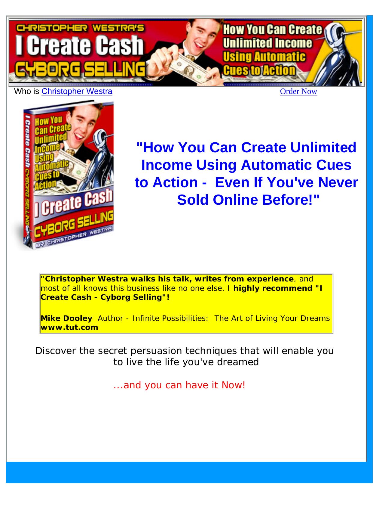 I Create Cash - Cyborg Selling. by Best of Kuszter's Collection