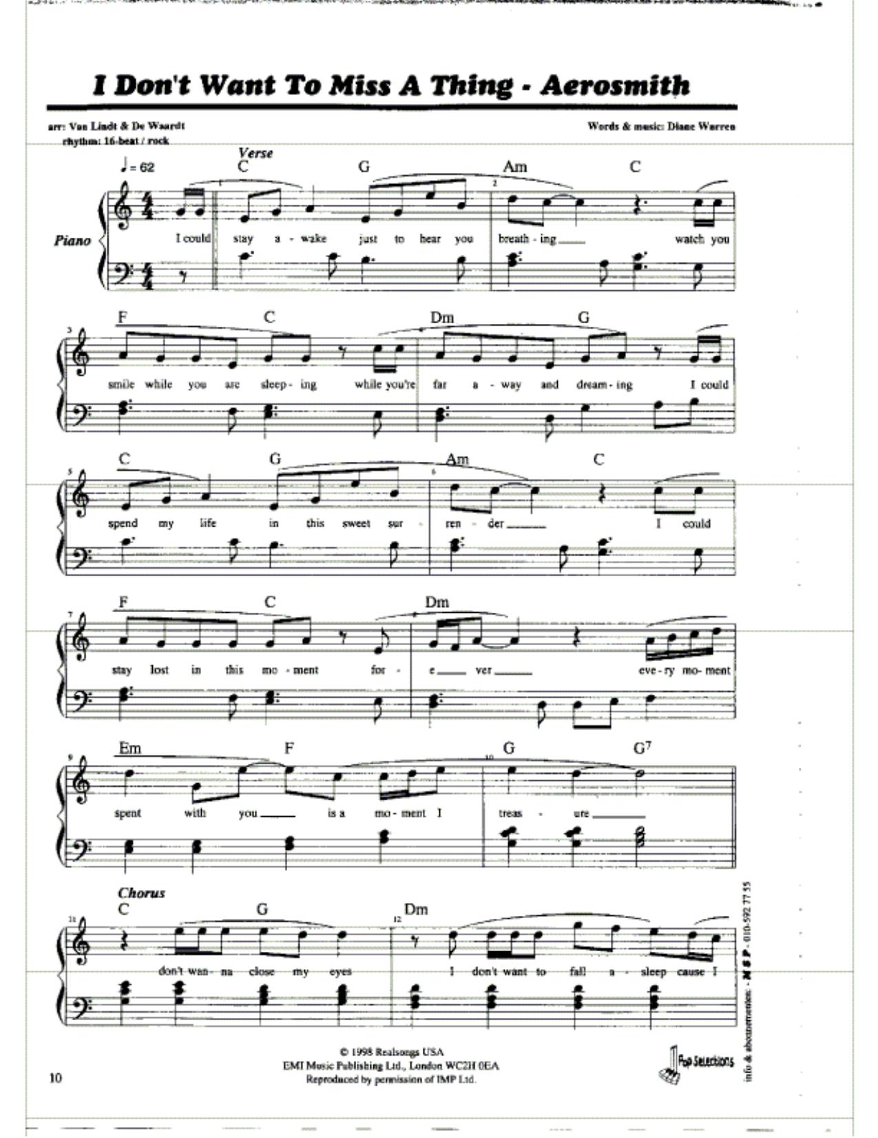 I Don't Want to Miss A Thing by Aerosmith