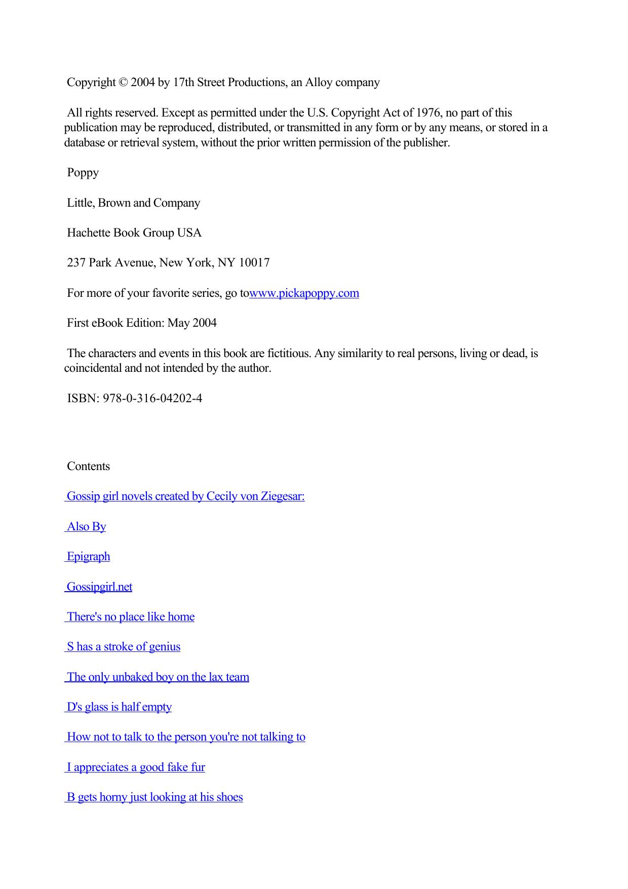 I Like It Like That by Cecily von Ziegesar