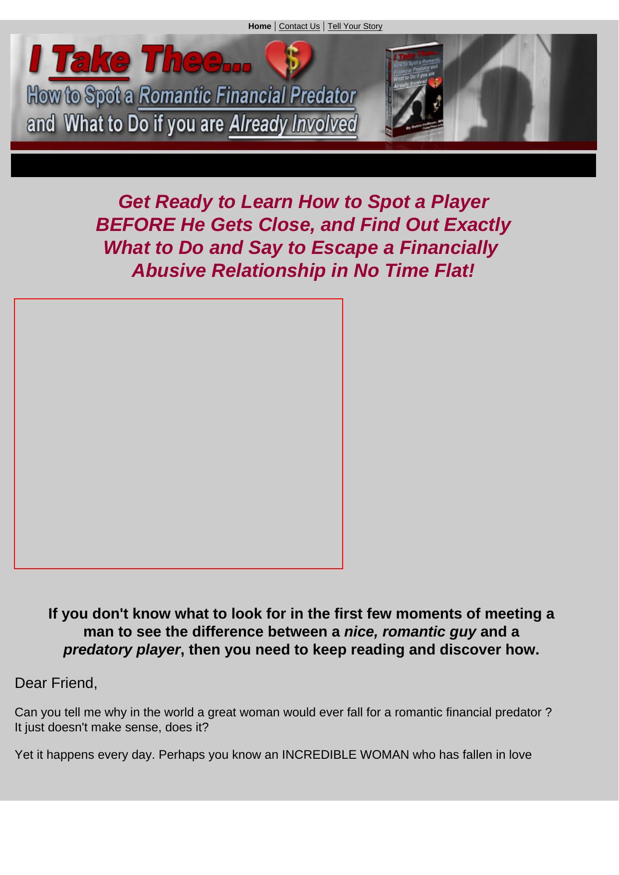 I Take Thee- How To Spot A Romantic Financial Predator. by Best of Kuszter's Collection