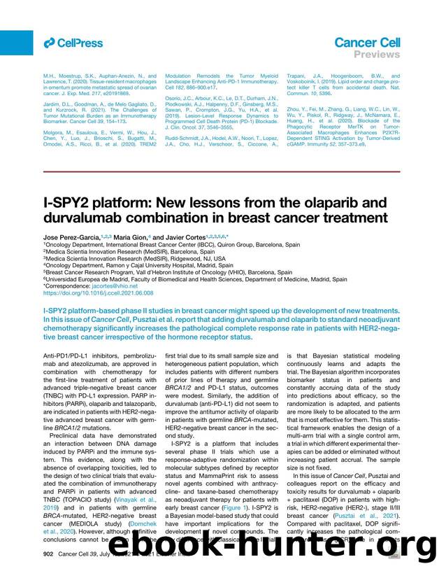 I-SPY2 platform: New lessons from the olaparib and durvalumab combination in breast cancer treatment by Jose Perez-Garcia & Maria Gion & Javier Cortes