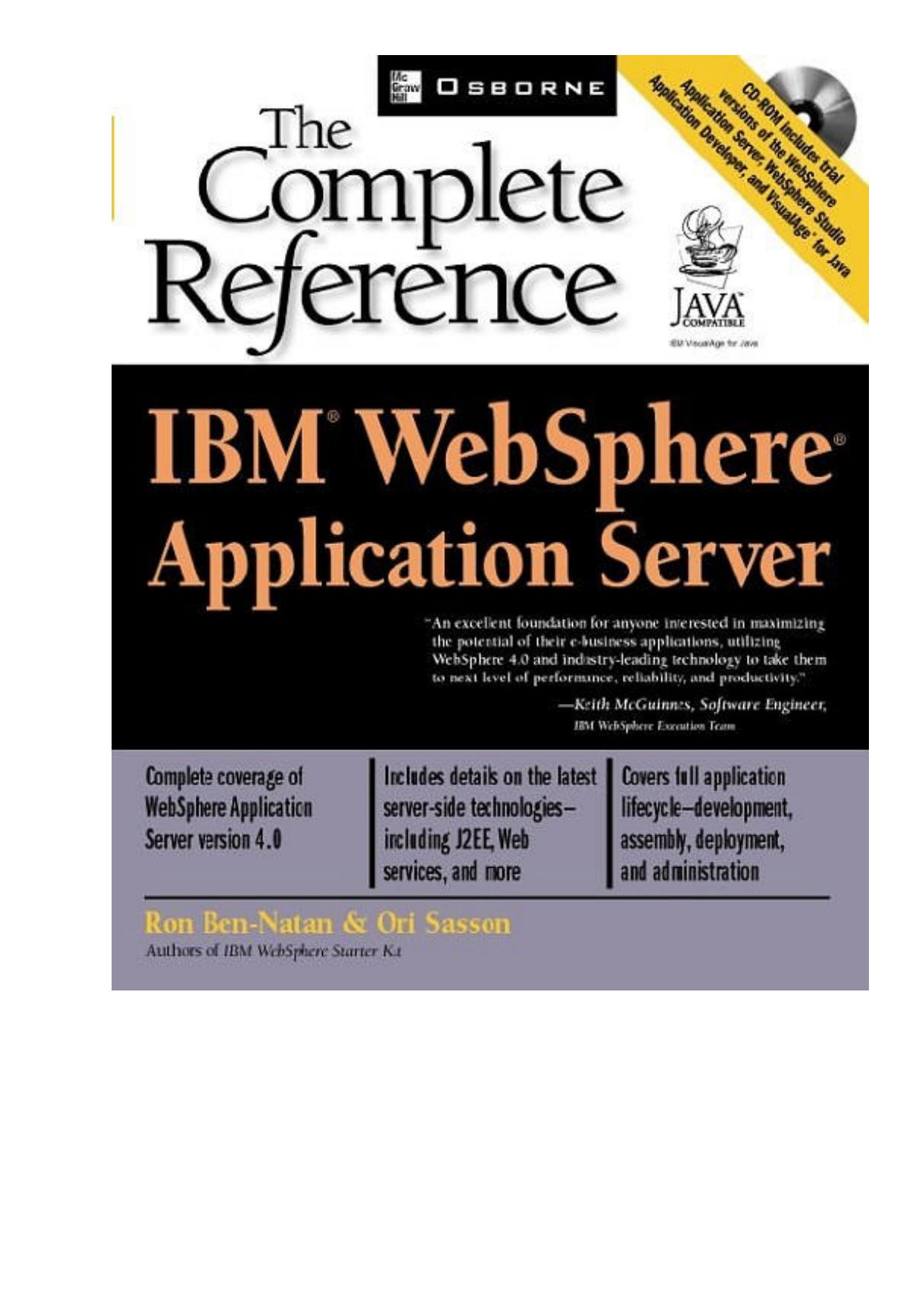 IBM WebSphere Application Server - The Complete Reference1â¦ by Basia