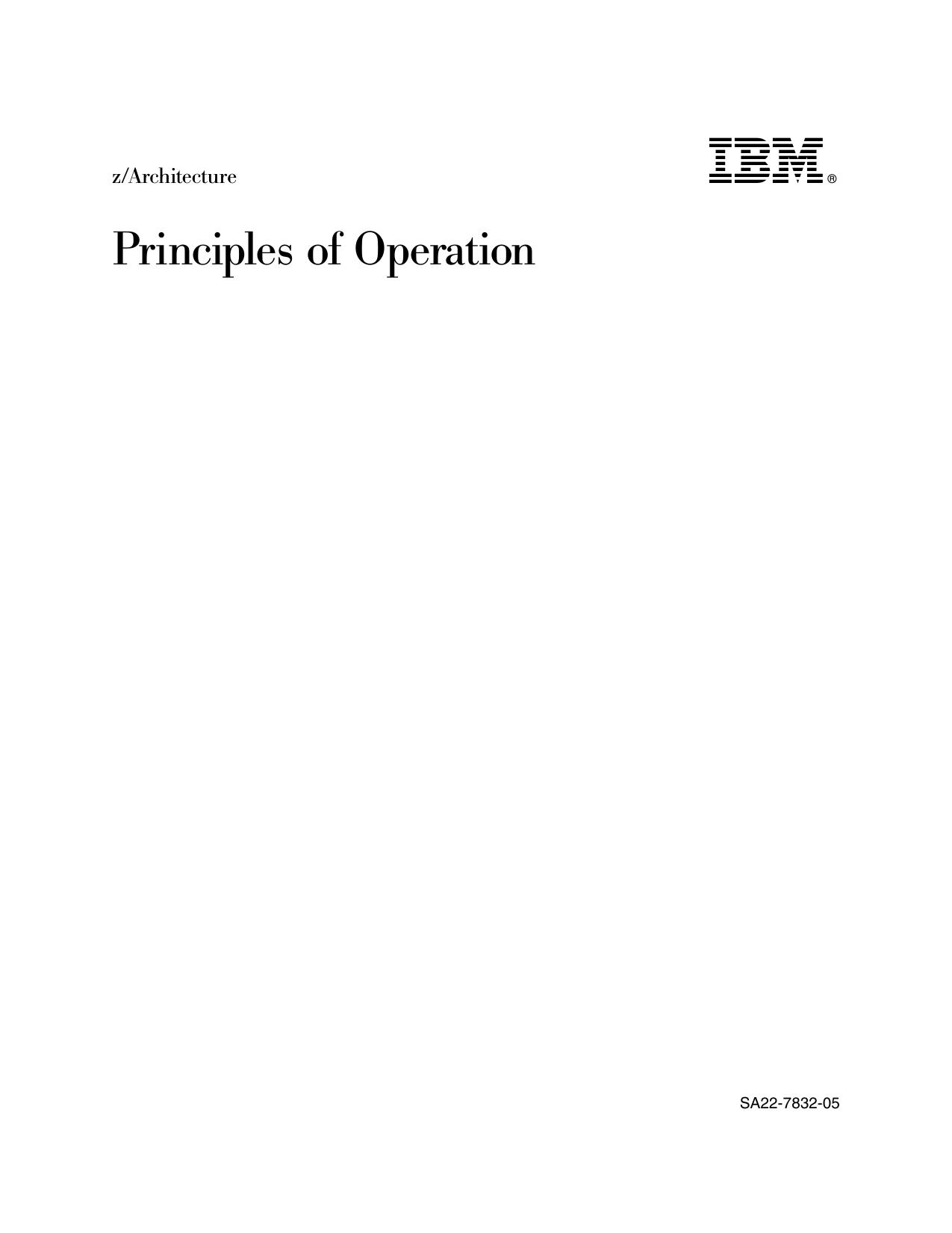 IBM zArchitecture Principles of Operation by IBM Corporation