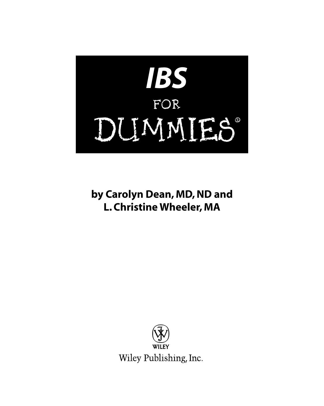 IBS For Dummies by Carolyn Dean MD ND L. Christine Wheeler MA