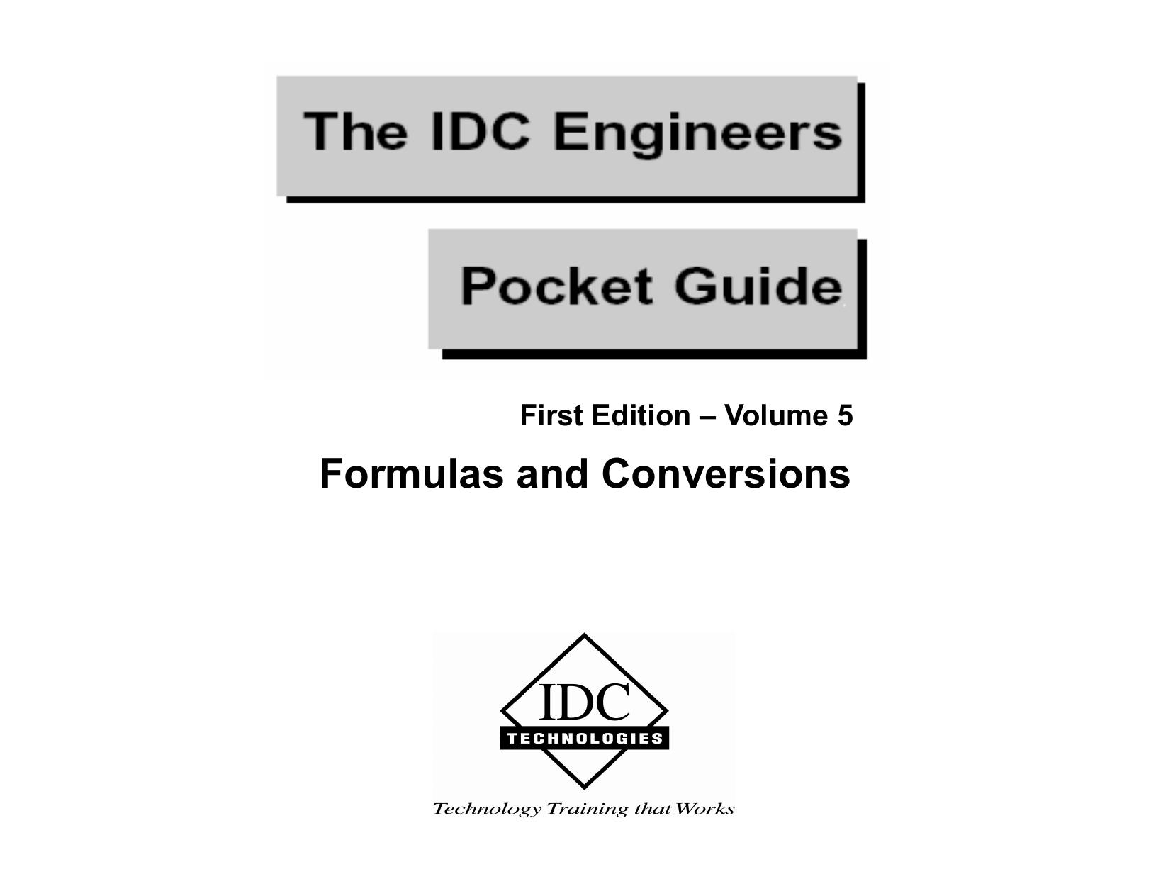 IDC Engineering Pocket Guide 3rd Edition by S. G. Mackay