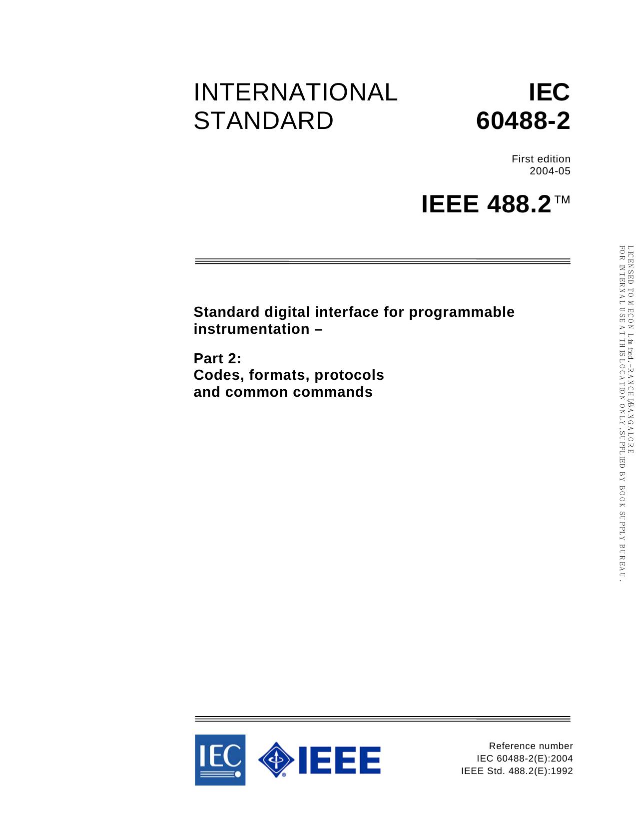 IEC 60488-2-2004 (IEEE 488.2) by unknow