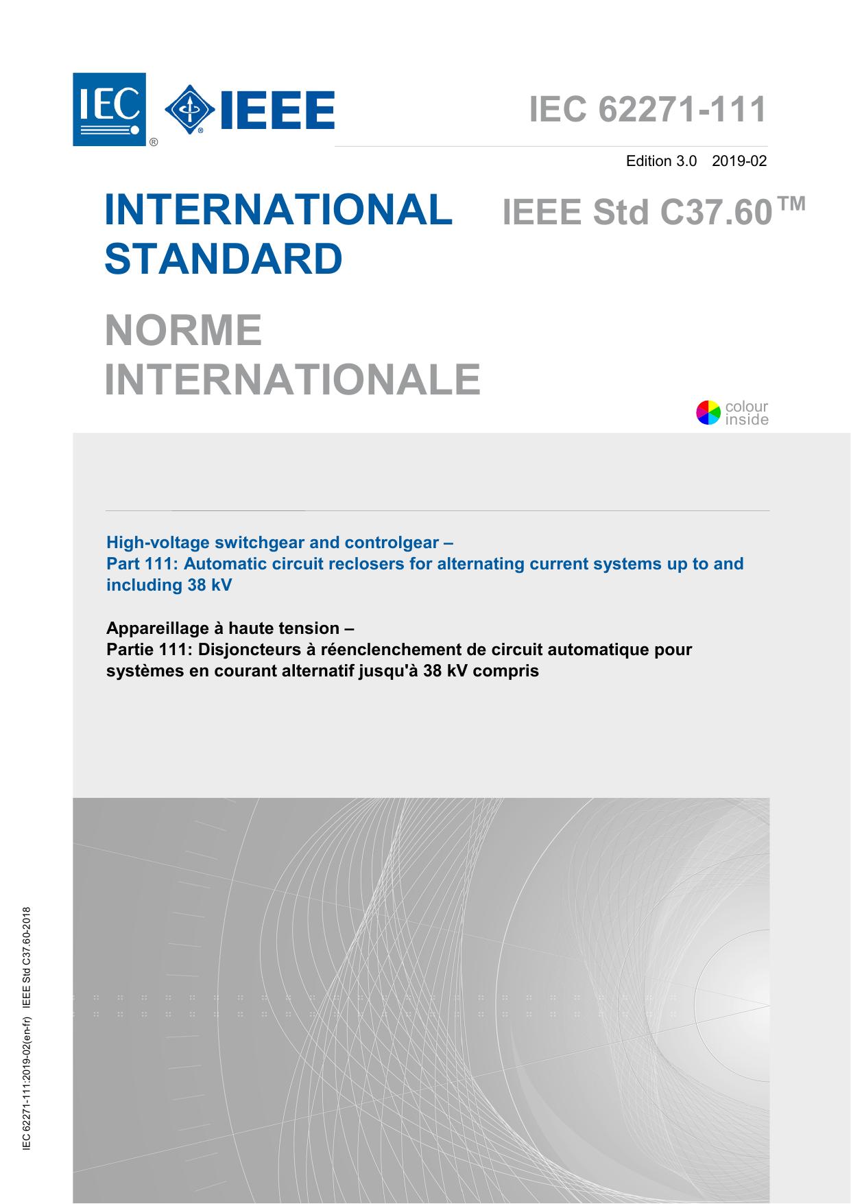 IEC 62271-111-2019 (IEEE Std C37.060-2018) by IEC