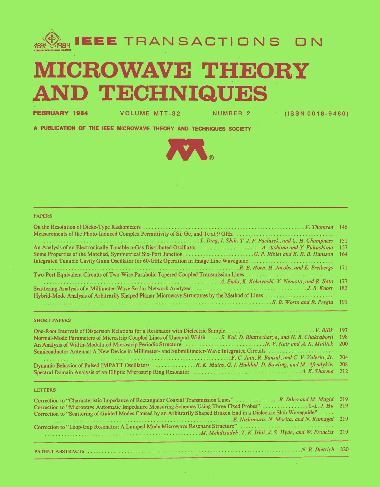 IEEE MTT-V032-I02 (1984-02) by FANTOMASPING