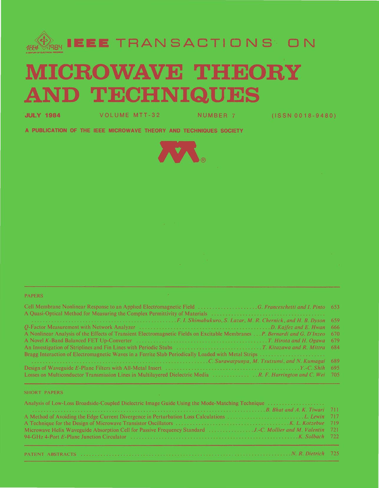 IEEE MTT-V032-I07 (1984-07). by FANTOMASPING