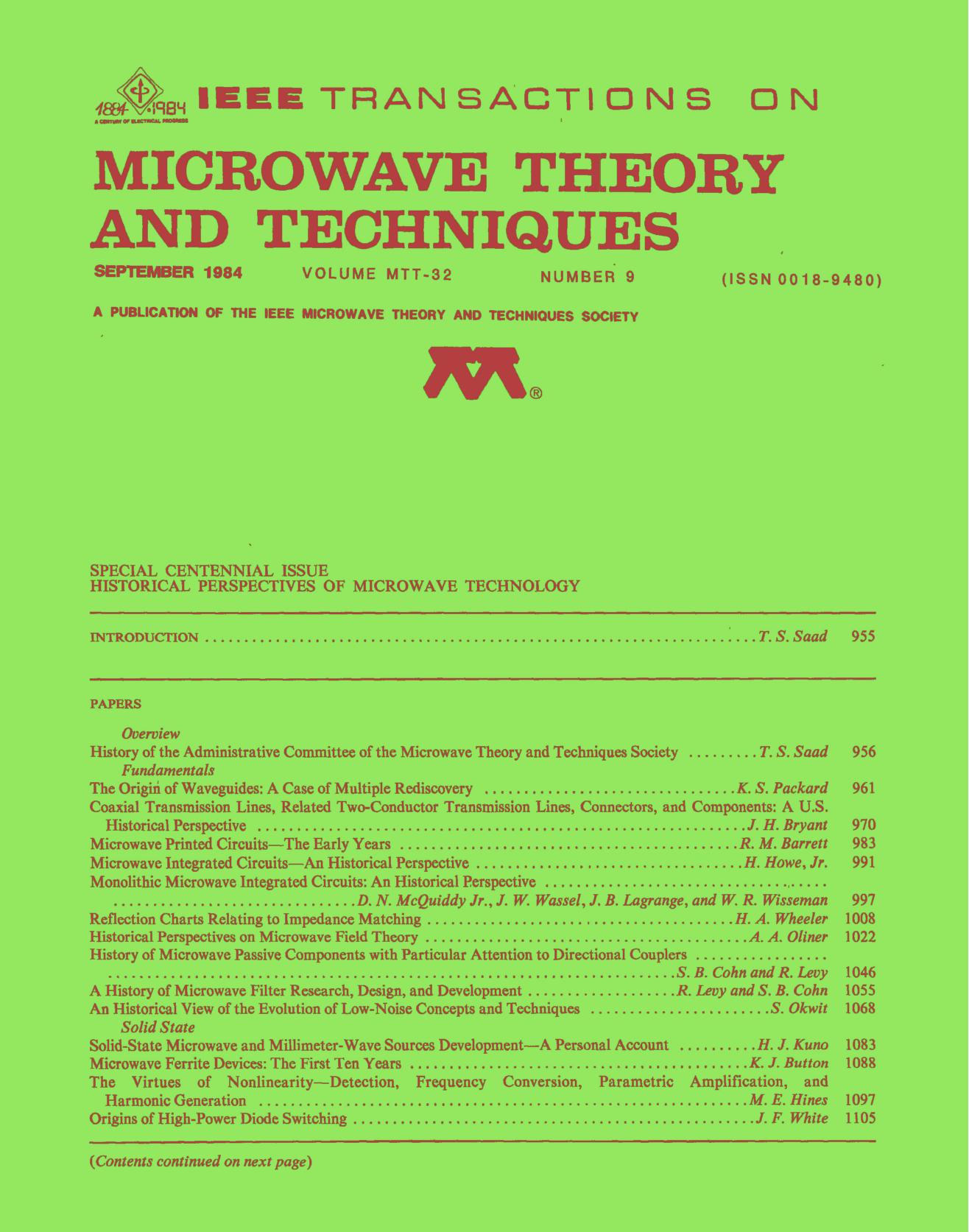 IEEE MTT-V032-I09 (1984-09) by FANTOMASPING