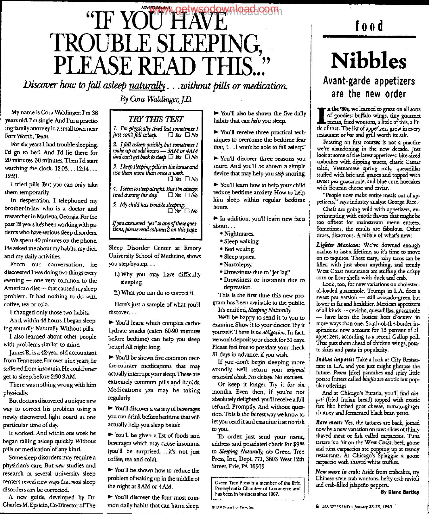 IF YOU HAVE TROUBLE SLEEPING PLEASE READ THIS by Copyright 2007 Heritage Microfilm Inc. and Newspaperarchive.com
