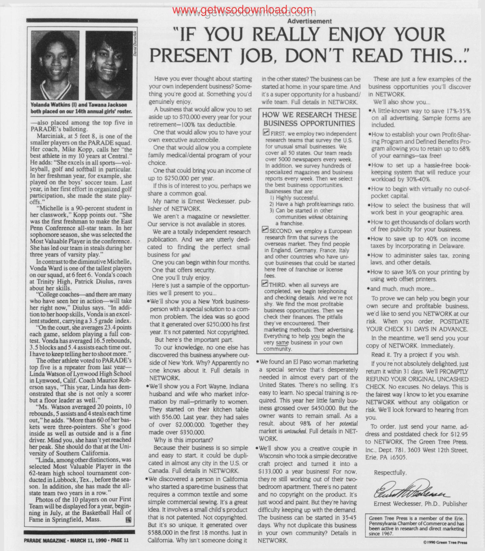 IF YOU REALLY ENJOY YOUR PRESENT JOB DONT READ THIS by Unknown