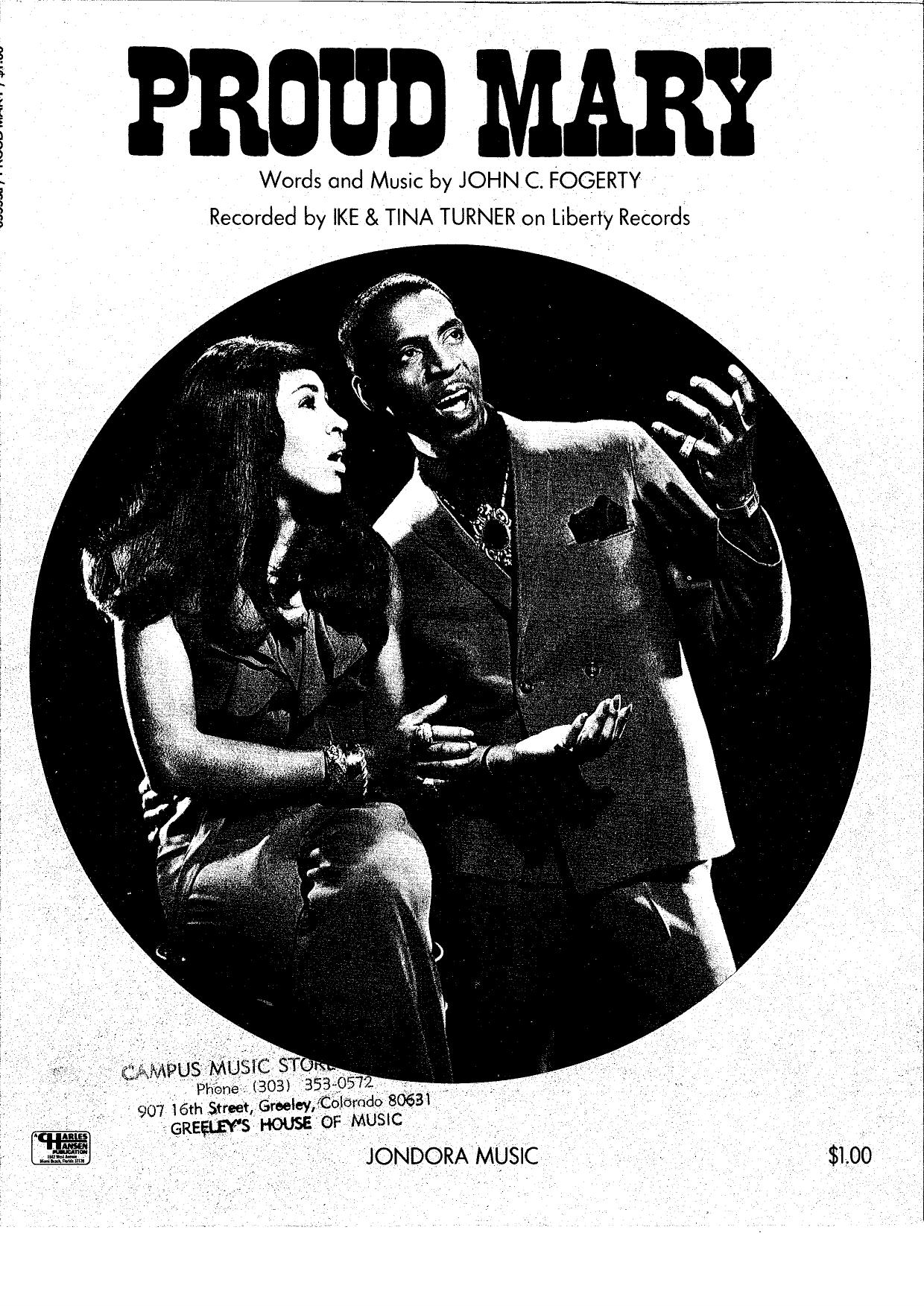 IKE & TINA TURNER - PROUD MARY -1968 by HEAVY BEAT SHEET MUSIC