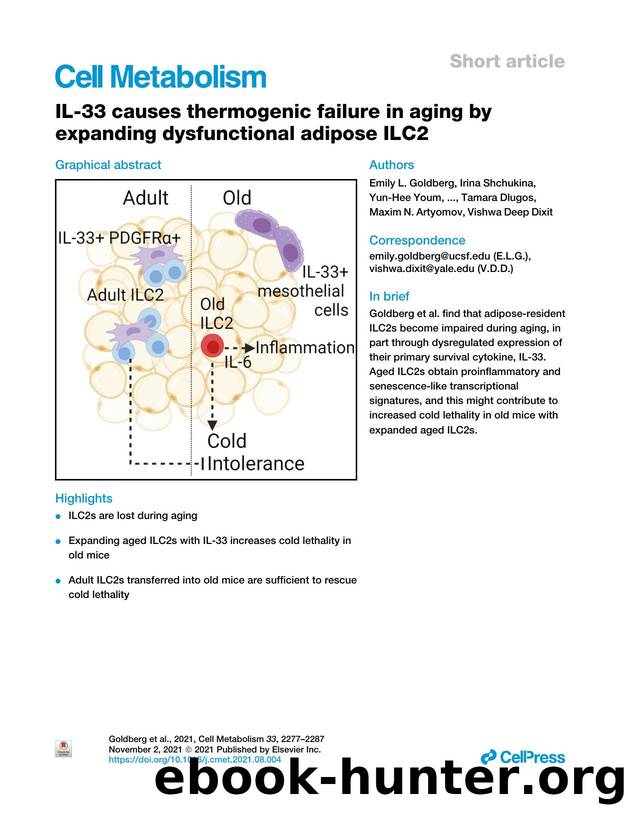 IL-33 causes thermogenic failure in aging by expanding dysfunctional adipose ILC2 by unknow