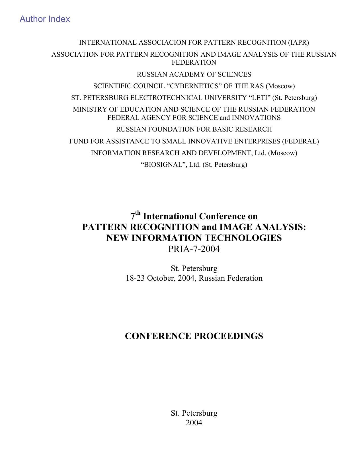 INTERNATIONAL ASSOCIACION FOR PATTERN RECOGNITION (IAPR) by lam
