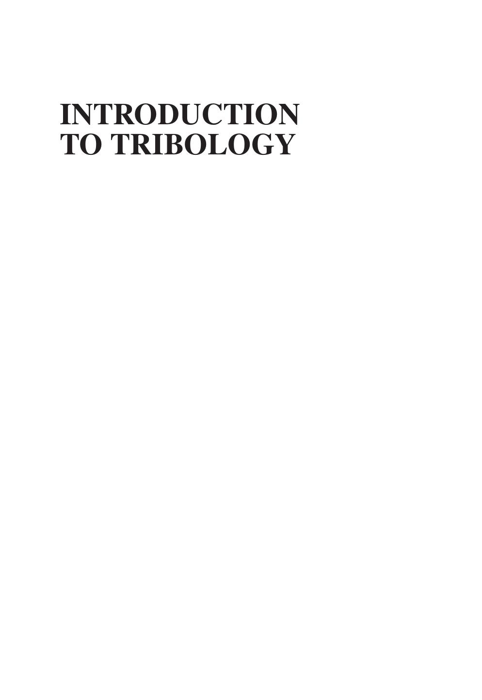 INTRODUCTION TO TRIBOLOGY by 4<8=8AB@0B>@
