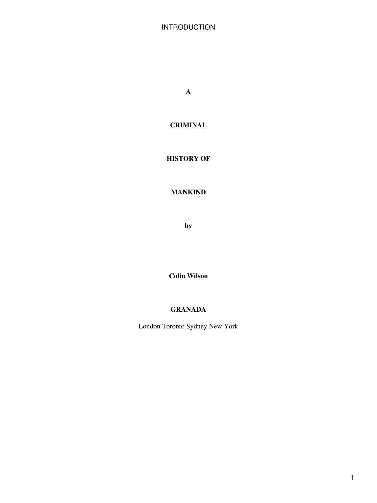 INTRODUCTION by A Criminal History of Mankind v3