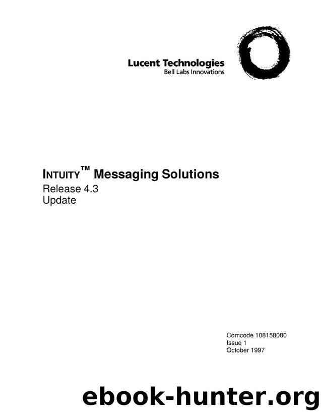 INTUITY Messaging Solutions R4-3 Update Issue 1 by EZ Manuals
