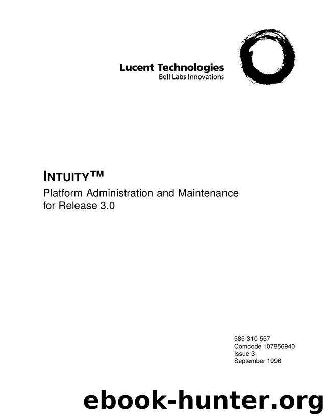 INTUITY Platform Administration and Maintenance R3 Issue 3 by EZ Manuals