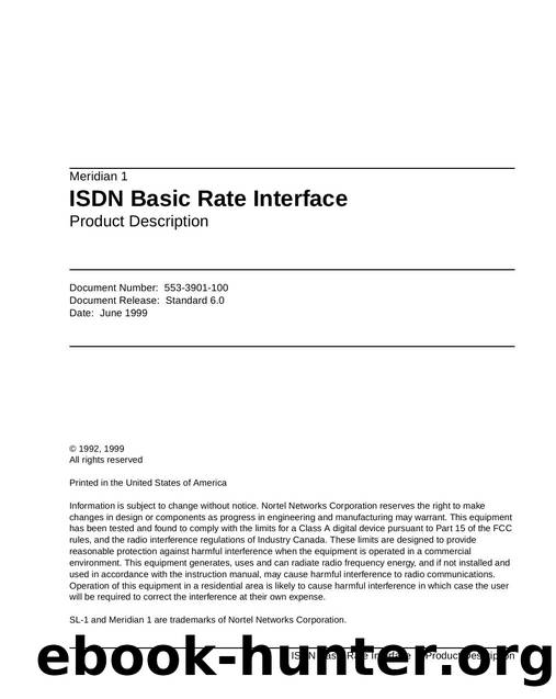 ISDN Basic Rate Interface Product Description by Unknown