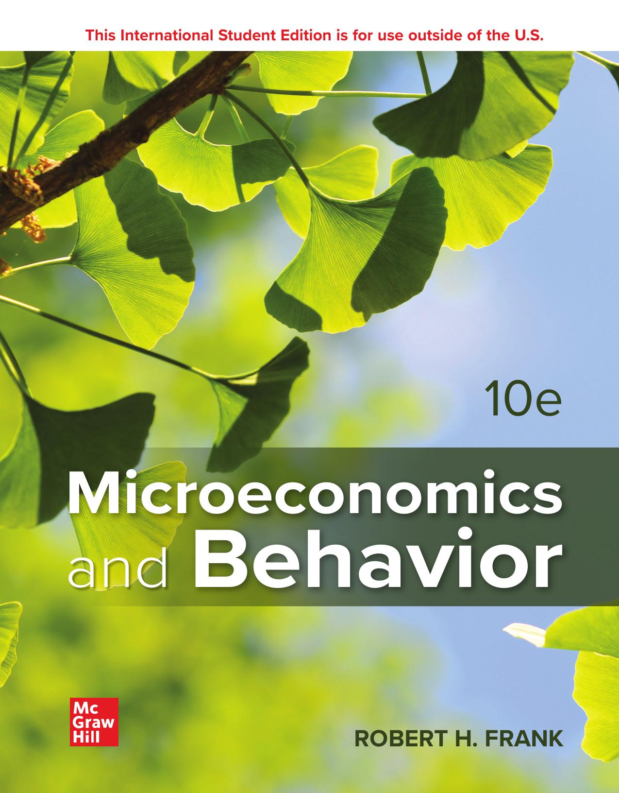 ISE Microeconomics and Behavior by Robert H. Frank