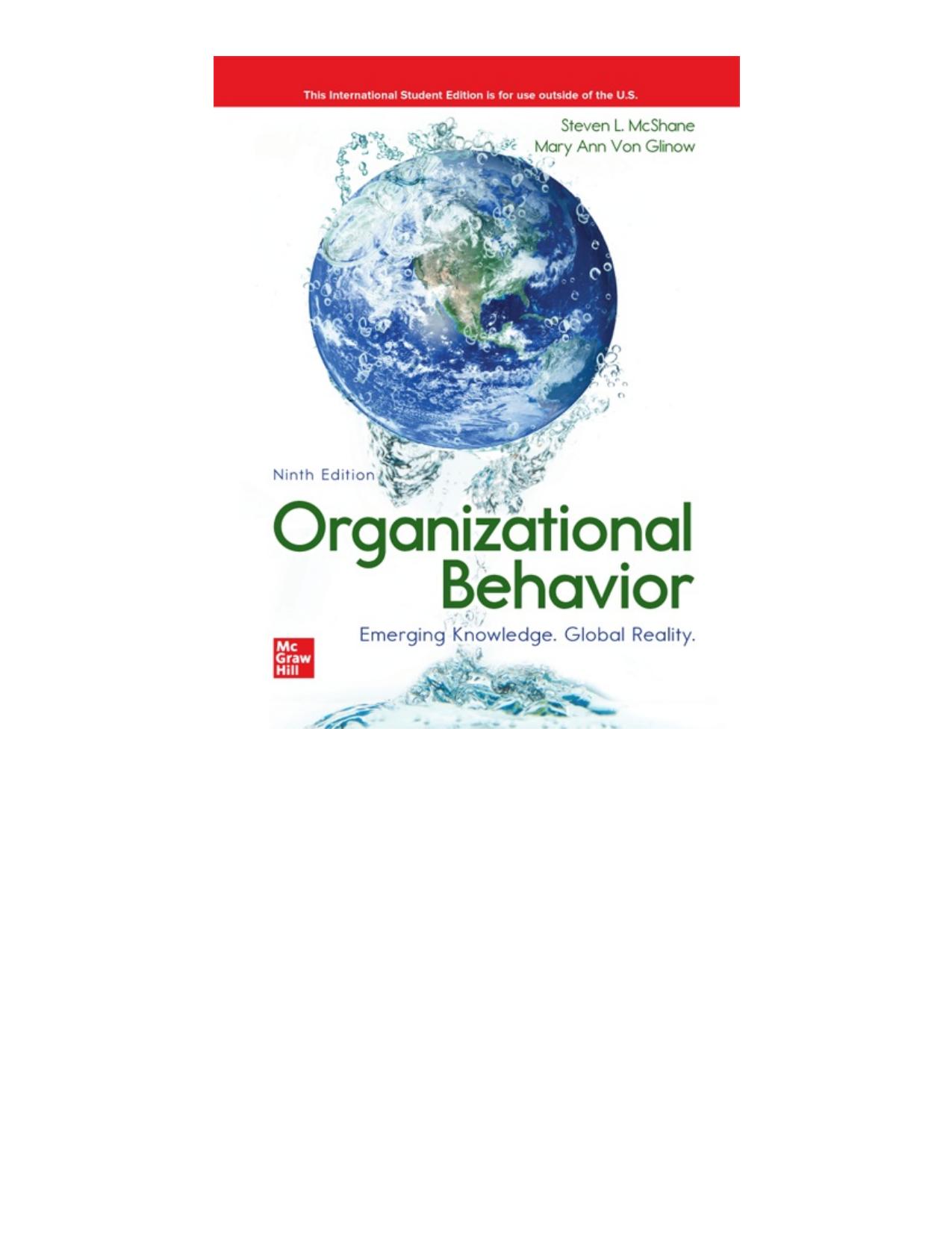 ISE Organizational Behavior by Steven McShane & Mary von Glinow