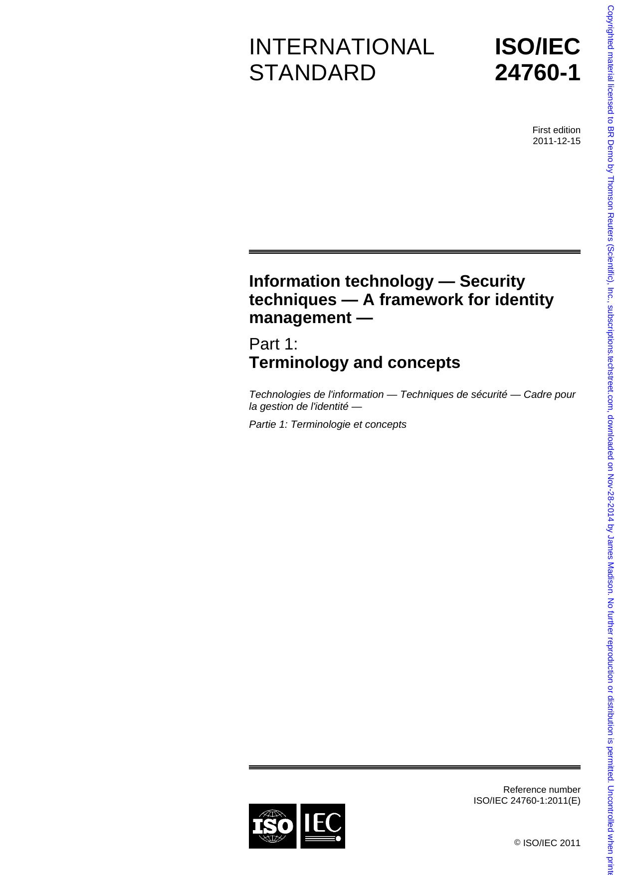 ISO IEC 24760-1-2011 by GARCIA Miguel