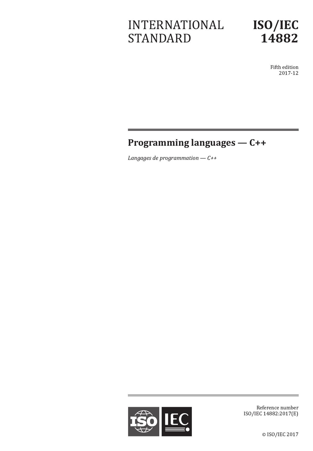 ISO-IEC 14882-2017 Information technology â Programming languages â C++ by ISO