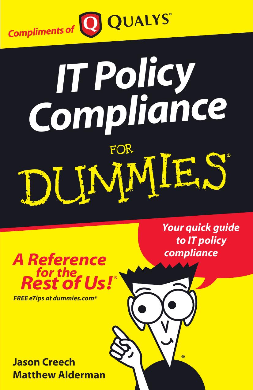 IT Policy Compliance for Dummies by Creech Jason. Alderman Matthew