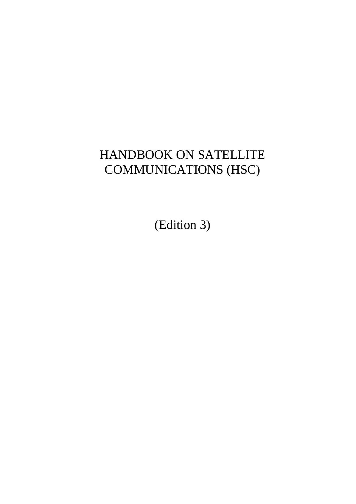 ITU Handbook on Satellite Communications by Unknow