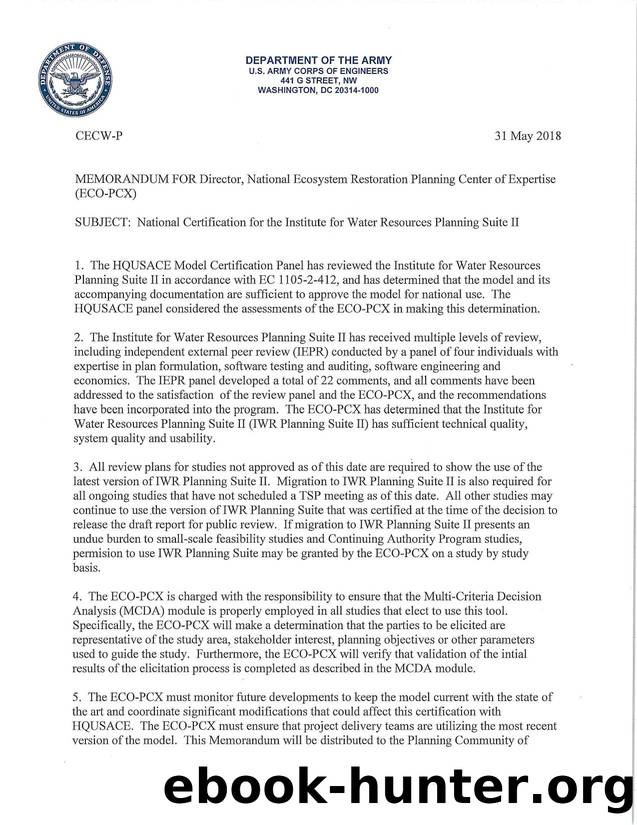 IWR Planning Suite II approval by Unknown