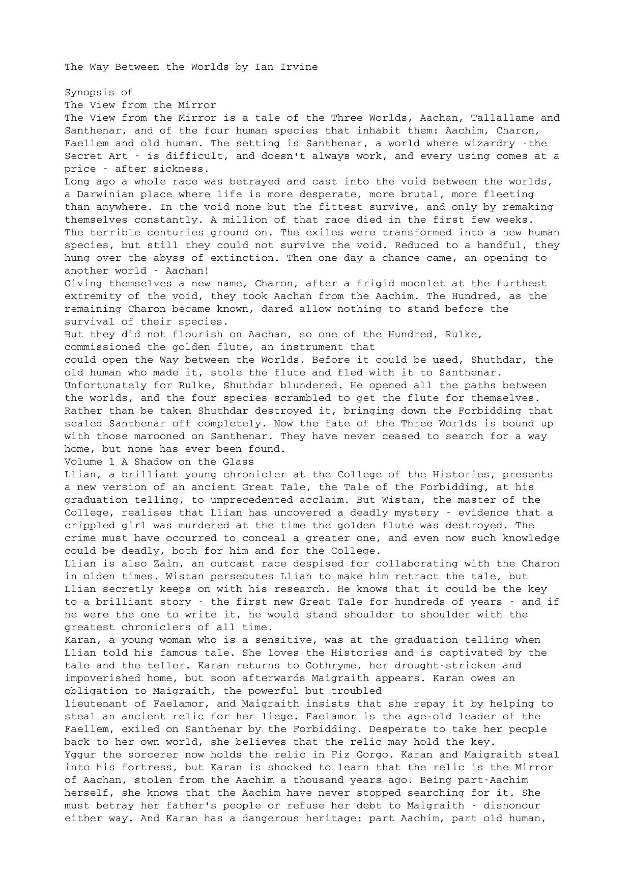 Ian Irvine - Mirror 04 by The Way Between the Worlds