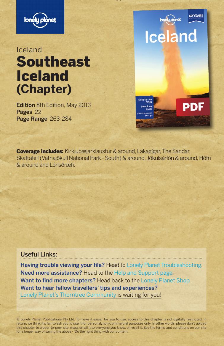 Iceland - Southeast Iceland (Chapter) by Lonely Planet