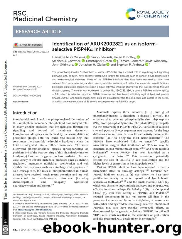 Identification of ARUK2002821 as an isoform-selective PI5P4KÎ± inhibitor by unknow