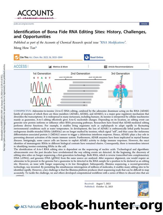 Identification of Bona Fide RNA Editing Sites: History, Challenges, and Opportunities by Meng How Tan