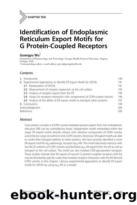 Identification of Endoplasmic Reticulum Export Motifs for G Protein-Coupled Receptors by Guangyu Wu