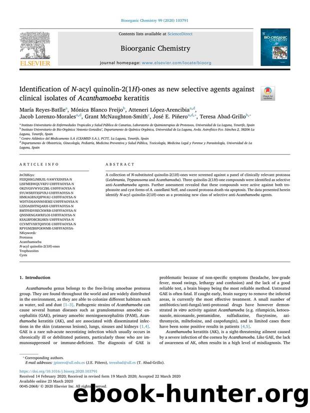 Identification of N-acyl quinolin-2(1H)-ones as new selective agents against clinical isolates of Acanthamoeba keratitis by unknow