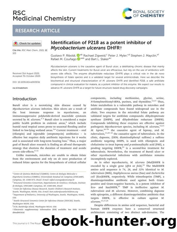 Identification of P218 as a potent inhibitor of Mycobacterium ulcerans DHFR by unknow