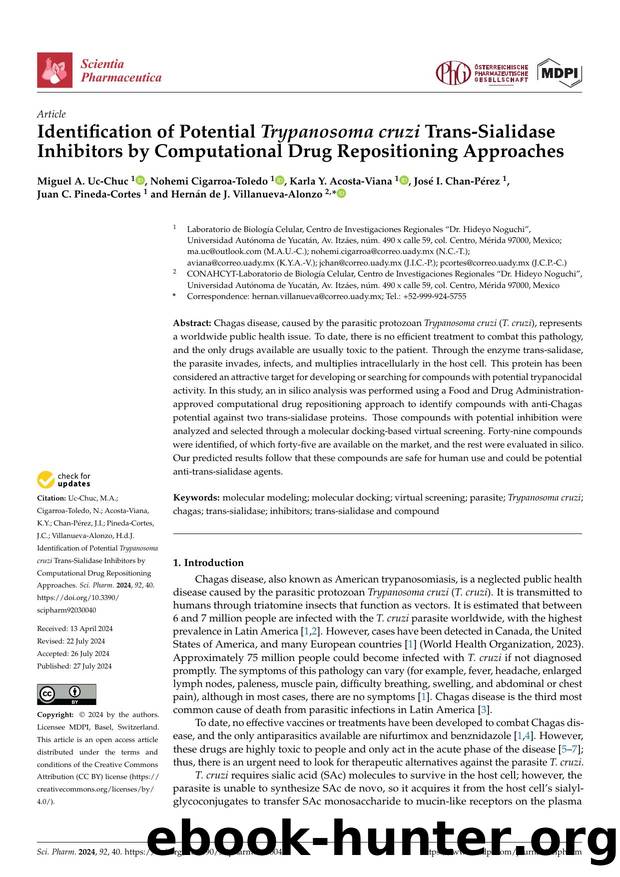 Identification of Potential Trypanosoma cruzi Trans-Sialidase Inhibitors by Computational Drug Repositioning Approaches by unknow