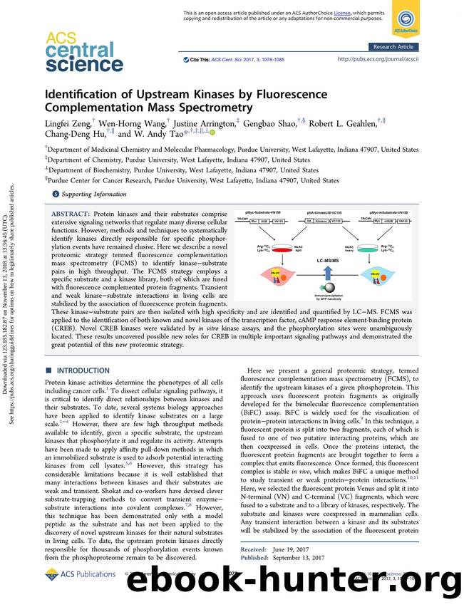 Identification of Upstream Kinases by Fluorescence Complementation Mass Spectrometry by unknow
