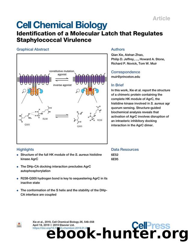 Identification of a Molecular Latch that Regulates Staphylococcal Virulence by unknow