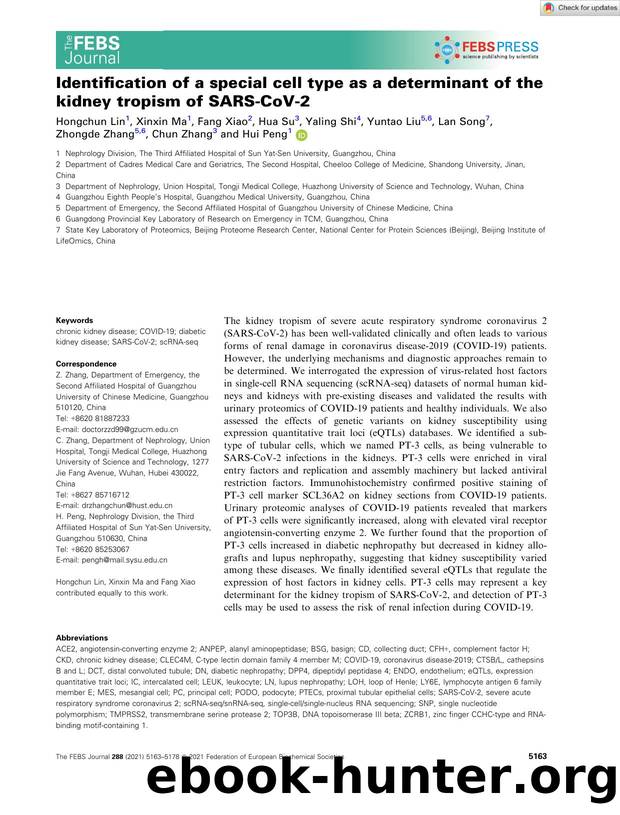 Identification of a special cell type as a determinant of the kidney tropism of SARSâCoVâ2 by Unknown