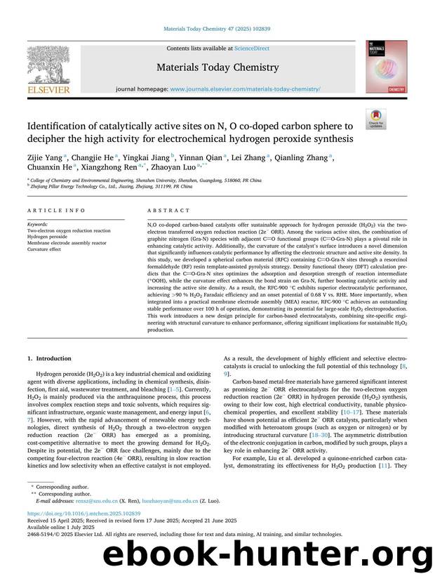 Identification of catalytically active sites on N, O co-doped carbon sphere to decipher the high activity for electrochemical hydrogen peroxide synthesis by unknow