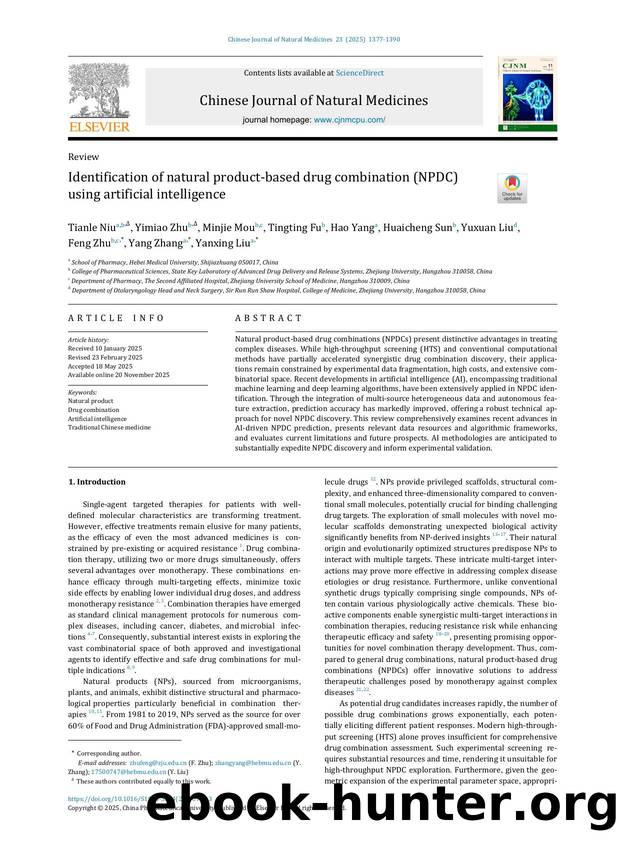 Identification of natural product-based drug combination (NPDC) using artificial intelligence by unknow