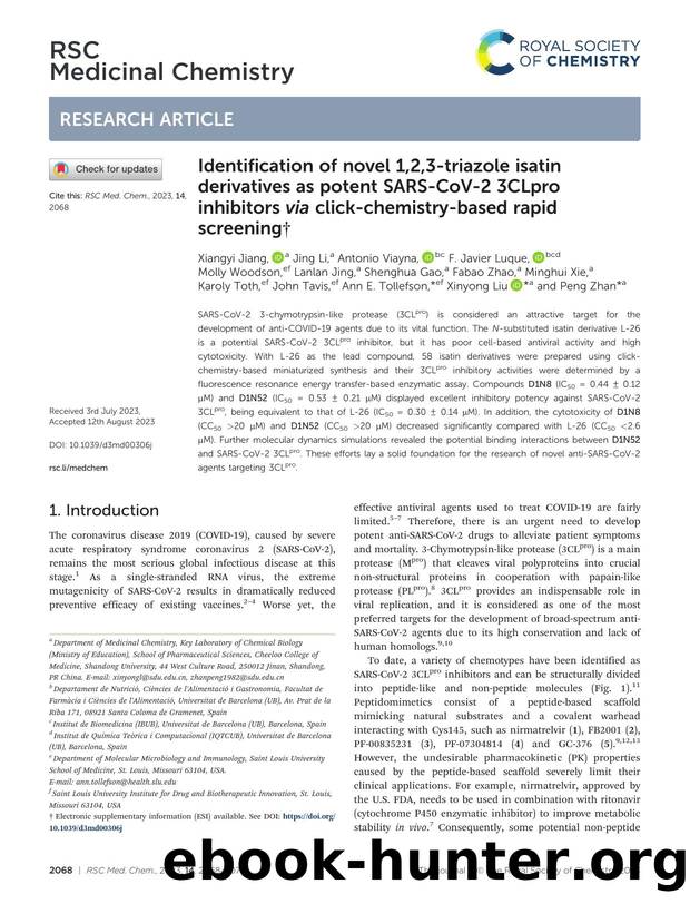 Identification of novel 1,2,3-triazole isatin derivatives as potent SARS-CoV-2 3CLpro inhibitors via click-chemistry-based rapid screening by unknow